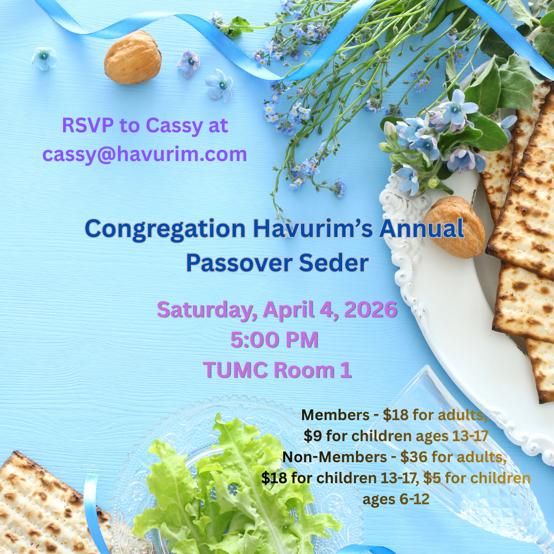 Congregation Havurim’s Annual Passover Seder